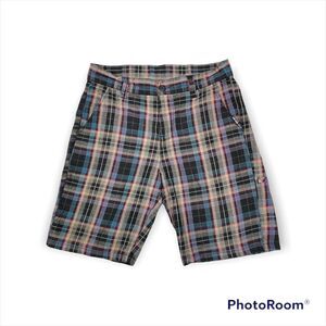 Men’s Zoo York Plaid Shorts Size 30 Blue,‎ Black, Tan and Red